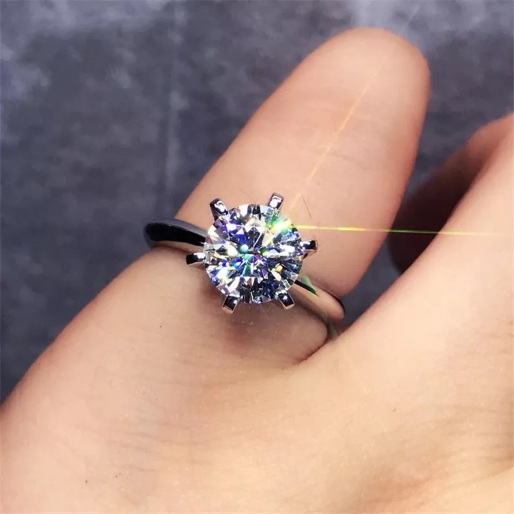 Screw Crystal Band Diamant Ring 925 Silver - Picture 6 of 16